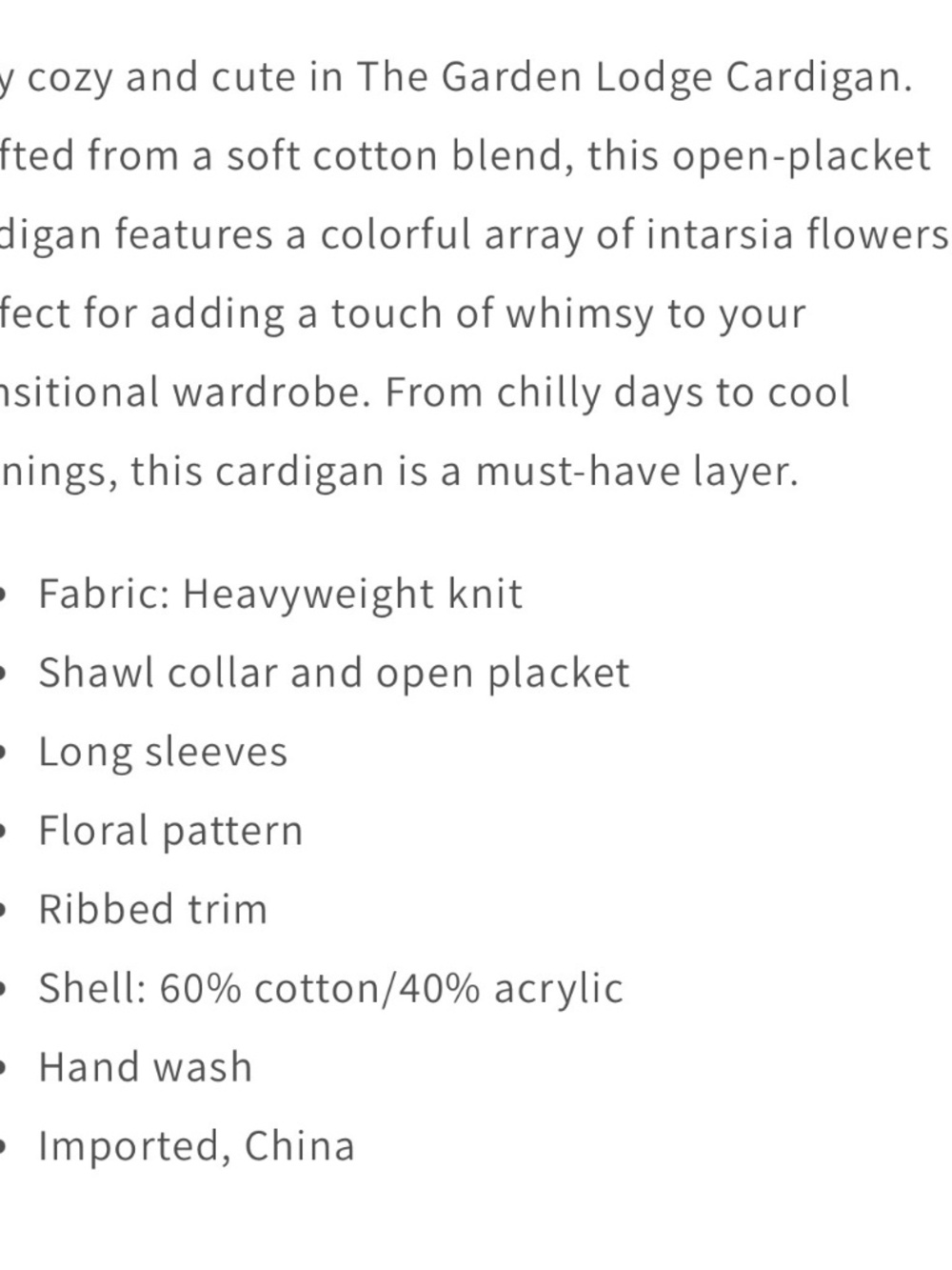 The Great Garden Lodge Cardigan Cream 0/XS - Picture 8 of 15